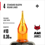 CAM x AMI JAMES Cartridges - Standard Bugpin Round Liner - #10 (0.30mm) - 20 Stück/Box