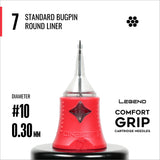 Legend Comfort Grip Cartridges – Standard Bugpin Round Liner – #10 (0,30 mm) – 20 Stück/Box